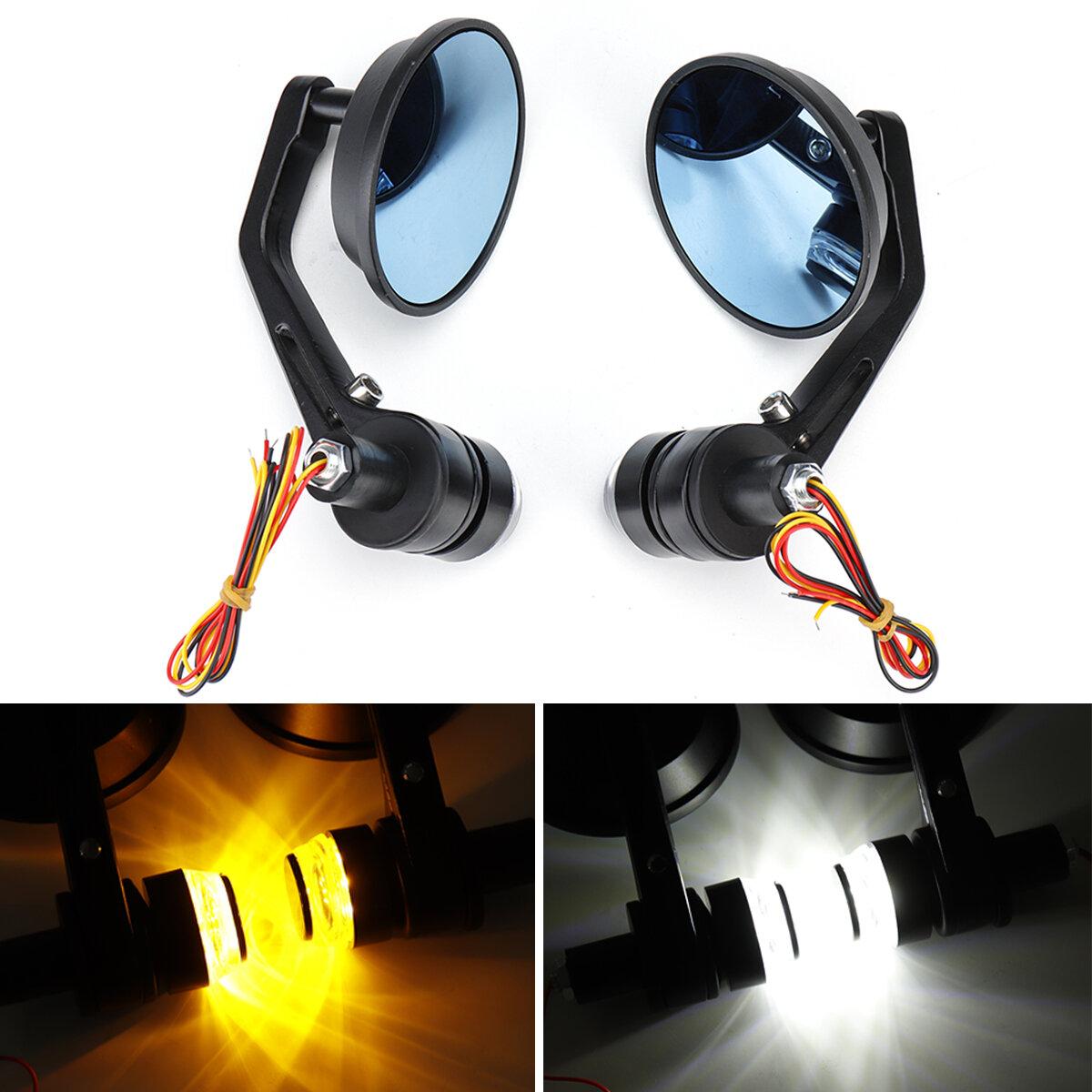 Coupon 2Pcs 7 or 8 Handbar Motorcycle Side Rearview Mirrors Bar End Turn Signals Light - CoseCinesi Motorcycle Bar End Mirrors With Turn Signals