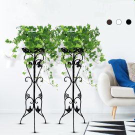 2X 95cm Supporto per piante alte in metallo Supporto per vasi da fiori Giardino Patio Casa Coperta Esterni