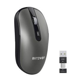 BlitzWolf® BW-MO3 Mouse wireless 2.4GHz Bluetooth 3.0 / 5.0 Modalità tripla con USB e Type-C ricevitore Mouse silenzioso 2400 DPI per computer desktop PC laptop
