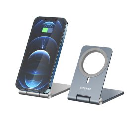 BlitzWolf® BW-TS5 Caricatore Wireless MagSafe Base Mount Supporto da tavolo pieghevole in lega di alluminio per iPhone Serie 12