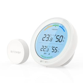 BlitzWolf® BW-WS01 Stazione meteorologica wireless per monitoraggio di temperatura e umidità con retroilluminazione bianca Display Indicatore comfort aria Supporto 3 sensori