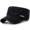 Collrown Cappello a cilindro piatto da uomo in cotone lavato all'aperto con protezione solare militare esercito con visiera papà berretto