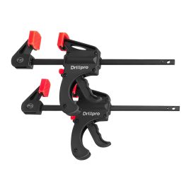 DrillPro 2 Pack 4 Pollici Mini Nylon Attrezzo a clip Fast F One Morsetto per barra con impugnatura rapida manuale Spandiconcime per legno veloce Tipo Attrezzo per lavorazione del legno