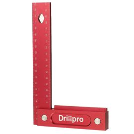 Drillpro 150/200mm Metrico Precisione Lavorazione Del Legno Piazza In Lega di Alluminio Sedile Ampio Strumento di Tracciatura L 90° Ad Angolo Retto Righello