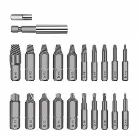 Drillpro 22pcs danneggiato Vite Set di estrattori per kit di rimozione Vite Estrattore bullone rotto HSS Vite