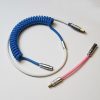 MechZone Bobina a mano con cavo a spirale Type-C Mini USB Cavo a spirale per cavo dati USB C Aviazione Connettore per tastiera Meccanico