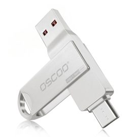OSCOO 2-in-1 Type-C USB3.1 GEN1 Flash Drive Rotazione a 360° Thumb Drive 32G 64G 128G 256G Supporto OTG Pendrive USB Disk