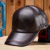 Personalità del berretto da baseball vintage in pelle PU da uomo Collrown con cappello intrecciato