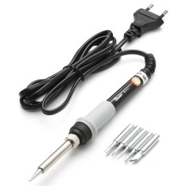 Saldatore Elettrico a Punta Mustool® MT223 60W Temperatura Regolabile con 5 Pezzi di Punta di Saldatura
