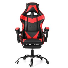 Sedia da corsa ergonomica con schienale alto Sedia da ufficio reclinabile in altezza regolabile Sedia elevabile girevole Sedia da gioco in pelle PU Sedia da scrivania per laptop con poggiapiedi