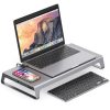 Supporto per monitor in alluminio Docking station Supporto per laptop con supporto hub USB C 4K HDMI VGA TF Card Carica wireless per l'home office