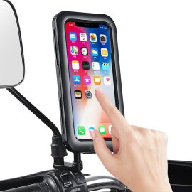 Supporto per telefono WEST BIKING Supporto per bici impermeabile regolabile a 360 ° Supporto per telefono in lega di alluminio Pellicola per touch screen in TPU per moto da scooter MTB