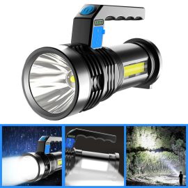 XANES® P500 Torcia a doppia luce 500 m a lungo raggio con luce laterale COB Potente faretto portatile ricaricabile USB LED Proiettore