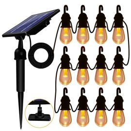 Coupon 12 Bulbs Solar Light String Waterproof Edison 48FT Solar Bulb Lights Decoration Lighting For Garden Yard Patio Tree Warm White