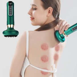 Coupon 12 Modes Electric Cupping Massager Vibration Heating Scraping Nature Stone Body Massage Anti-Cellulite Detoxification Slimming Fat Burner