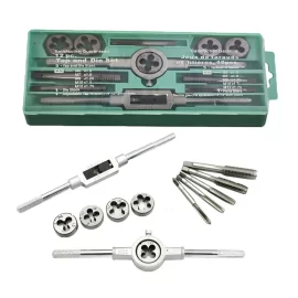 Coupon 12Pcs Metric Screw Tap Wrench and Die Pro Set M3-M12 Nut Bolt Alloy Metal Tool