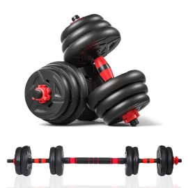 Coupon 22/33lbs Adjustable Dumbbell Set Weight Lifting Barbell Plates Gym Home Workout Equipment – 10KG