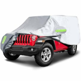 Coupon ELUTO Car Cover Wrangler Cover 2 Door Waterproof All Weather Upgrades Covers Waterproof Protection Outdoor Car Cover with 2 Gust Straps Fits up to 170”(170x75x60”)
