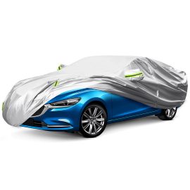 Coupon ELUTO Cotton L/XL Universal Full Car Cover Indoor Outdoor Sun UV Snow Dust Resistant Protection