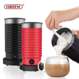 Coupon HiBREW 300ml Automatic Electric Lightweight Milk Frother Cappuccino Maker 220-240V 400W Food Grade Material Detachable Base Fast Frothing