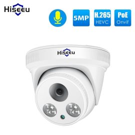 Coupon Hiseeu HC615 P 3.6 5MP 1920P POE IP Camera H.265 Audio Dome Camera ONVIF Motion Detections For PoE NVR App View