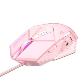 Coupon INPHIC PW5P Wired Gaming Mouse Pink/ Black Gaming Mouse 7 Programmable Buttons Silent Click 4 Levels Adjustable DPI Mice for PC Laptop
