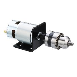 Coupon Machifit DC 12V Lathe Press 775 Motor With Miniature Hand Drill Chuck and Mounting Bracket