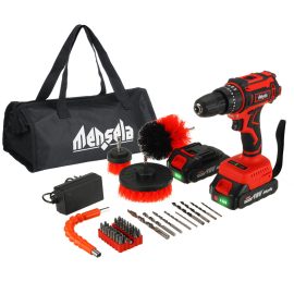 Coupon Mensela ED-LX2 18V Cordless Brushless Impact Drill Driver Electric Hammer Drill Screwdriver 25+3 Gear Torque 2 Variable Speed W/ 2.0Ah Battery for Makita for Drilling Wood Metal