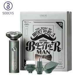 Coupon Soocas S5 Electric Shaver 360° Floating Head LED Display IPX7 Waterproof Portable Clipper Razor Hair Shaving Trimmer for Men’s Gift