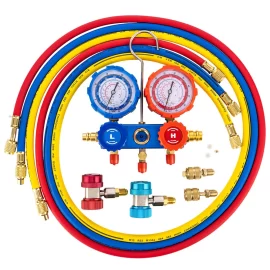 Coupon Topshak TS-VP1&VP2 3-Way AC Diagnostic Manifold Gauge Set Fits R12 R22 R134A and R410A Refrigerants Designed for Diagnostic Check Recovery and Evacuation Work Manifold Gauge Set