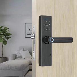 Coupon Tuya Electronic Smart Door Lock Wifi Biometric Fingerprint Lock Security Intelligent Smart Lock With WiFi APP Password RFID Unlock Door Lock Electronic Hotels