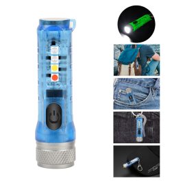 Coupon XANES M300 GITD-Green Self-luminous 400LM 6500K EDC Keychain Flashlight with RGB Sidelight, Magnetic Tail Repair Work Lamp Type-C Rechargeable Mini UV Flashlight
