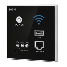 300M Wireless WIFI Router integrato a parete Ripetitore WiFi Extender Ricarica USB presa di corrente per uso domestico