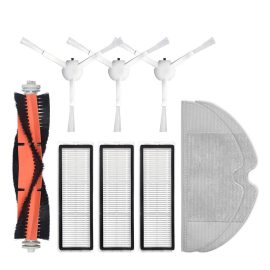 9pcs Replacements for Xiaomi Mijia 1C 1T Dreame Z10 Pro F9 Vacuum Cleaner Parts Accessories Main Brush*1 Side Brushes*3 HEPA Filters*3 Mop Clothes*2 Non-original