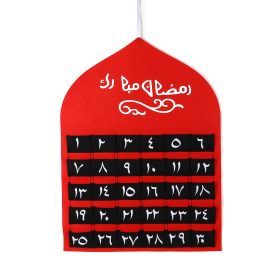 Bambini MDF arabo Ramadan Calendario dell'Avvento 30 tasche Eid Mubarak Decorazioni per la casa fai da te