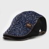 Banggood Design Men Knit Leather Patchwork Color Casual Personality Forward Hat Cappello berretto