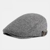 Berretti a spina di pesce da uomo autunno inverno caldo cappello da strillone regolabile retrò britannico in avanti