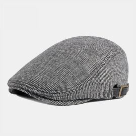 Berretti a spina di pesce da uomo autunno inverno caldo cappello da strillone regolabile retrò britannico in avanti
