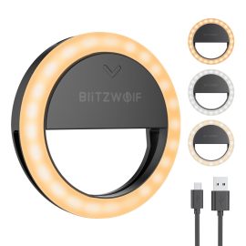 BlitzWolf® BW-SL0 Pro LED Luce ad anello Luce di riempimento a clip Mini luci portatili per selfie 600mAh 1000 lumen Luci per selfie ad alta luminosità