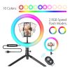 BlitzWolf® BW-SL5 10 pollici RGB LED Anello per selfie dimmerabile con luce anulare lampada per YouTube Tiktok Live Stream Trucco con supporto per telefono treppiede