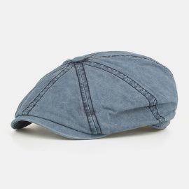 Cappello berretto da uomo in cotone lavato tinta unita moda casual cappello ottagonale