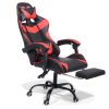 Douxlife® Racing GC-RC02 Sedia da Gioco Design Ergonomico Reclinabile a 150 ° Schienale Spesso Imbottito Bracciolo Integrato Poggiapiedi Estraibile per Ufficio in Casa