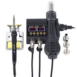 JCD 8898 2 in 1 750W saldatura Riscaldatore per pistola ad aria calda per stazione LCD Digitale Display saldatura Stazione di rilavorazione per saldatura di ferro per telefono cellulare BGA Riparazione PCB SMD