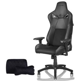 Karnox Legend BK Sedia da gioco in pelle scamosciata 155 ° reclinabile max 2.0 in pelle PU Braccioli regolabili 4D Poggiatesta e cuscini lombari per l'ufficio a casa