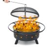 Kingso 24" bracieri a legna Iron Black campeggio bracieri in metallo con manuale del poker