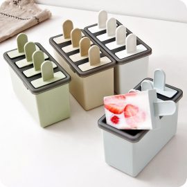 Muffa del gelato del ghiacciolo Vassoio per ghiaccio a 4 griglie semplice fatto in casa della muffa del ghiaccio