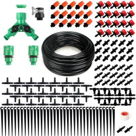 OUTERDO 40M Foschia Sistema di irrigazione di raffreddamento Kit di irrigazione a goccia Micro Kit di irrigazione per piante da giardino Patio Flusso automatico