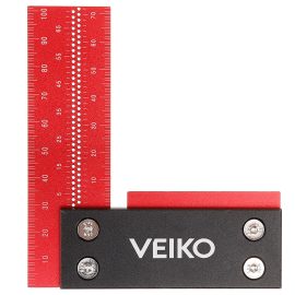 Righello per la lavorazione del legno in lega di alluminio da 100 mm/4 pollici VEIKO Righello per misurazioni di velocità T garantito quadrato di precisione per la misurazione
