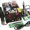 Saike 220V 909D+ Rework saldatura Stazione Ugello Aria Calda DC Alimentazione USB 220V AC Spina Europea