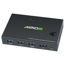 Switch HDMI USB AIMOS Scatola Switch video Display Switch KVM 4K Splitter per 2 PC Condividi Switcher Tastiera Mouse Stampante Plug and Play
